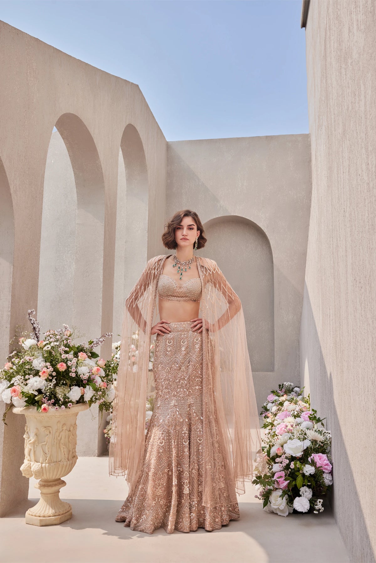 Corset Blouse Lehenga And Cape