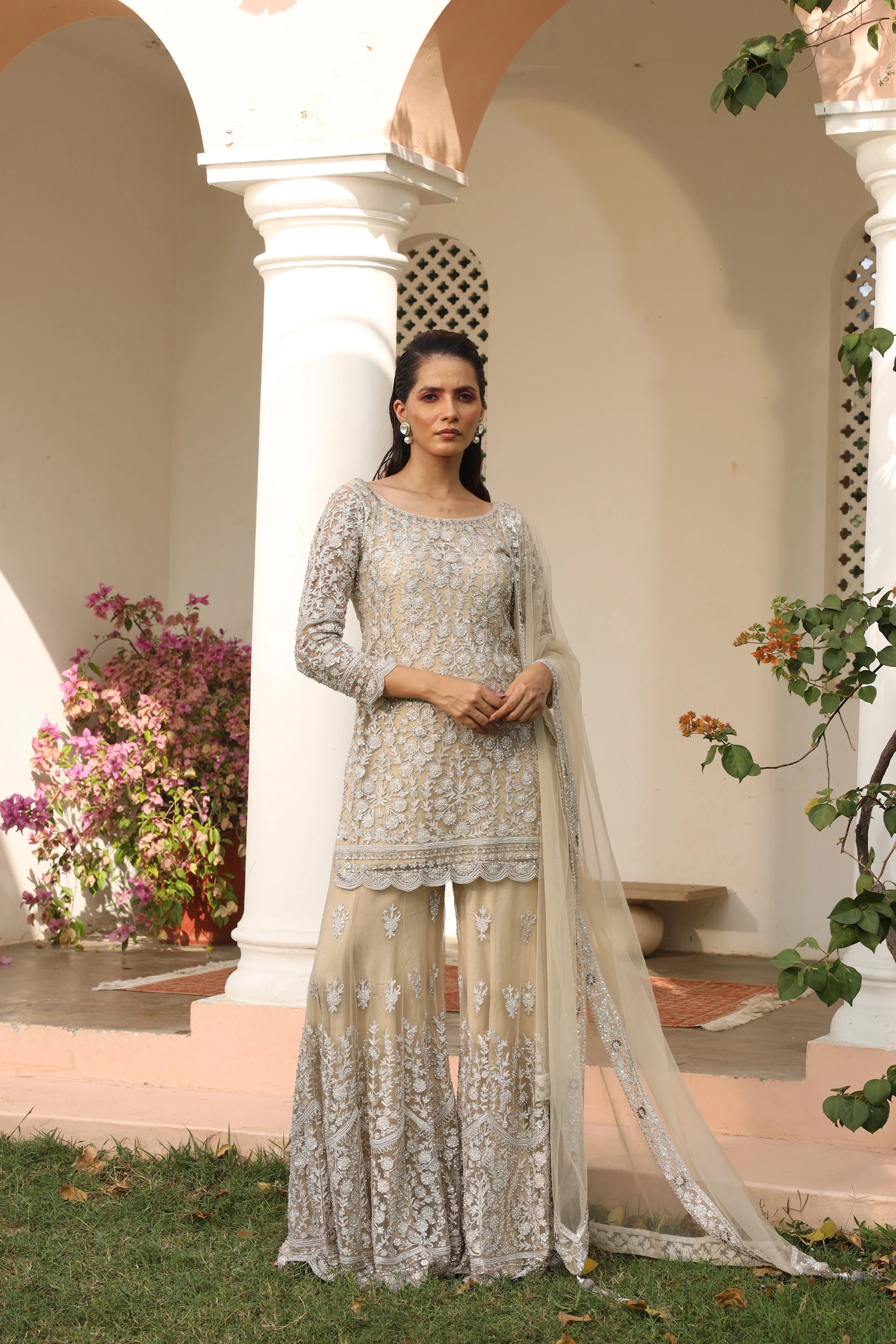 Straight Shirt with Sharara - Saisha